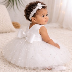 ชุดเดรสเด็กผู้หญิงสีขาวประดับมุก สำหรับงานปาร์ตี้ อายุ 1-10 ปี  ชุดวันเกิด ชุดแต่งงาน แบรนด์ OEM - Product Image 3