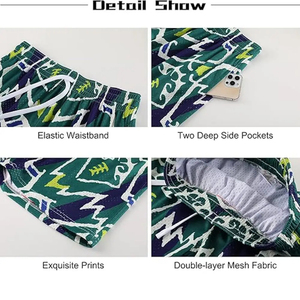 Trajes de Baño para Hombre, Estampado Floral, de Secado Rápido, Cintura Elástica, Tejido de Poliéster - Product Image 6