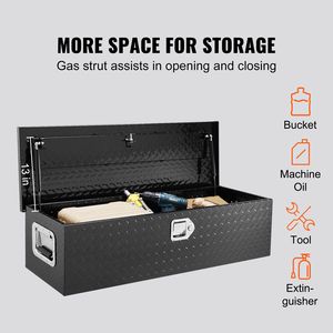 Heavy-Duty Aluminum Truck Bed <b>Tool</b> <b>Box</b> with Diamond Plate Side Handle Lock Keys <b>Storage</b> Chest <b>Box</b> with Organ Feature - Product Image 2