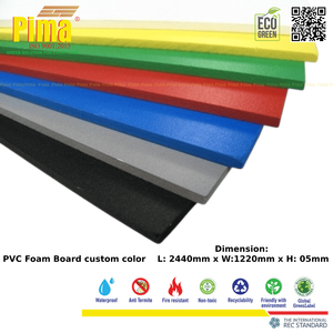 Panneaux décoratifs ignifuges en mousse PVC WPC de couleur personnalisée, épaisseur 5 mm, densité 0,6 g/cm³, pour publicité extérieure Living Pima - Product Image 1