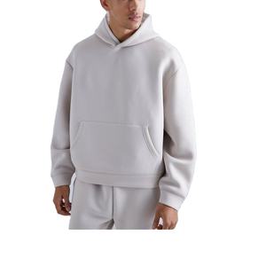 Sweat à capuche blanc lourd épaule tombante hommes sweat Logo personnalisé français éponge poids lourd sweat à capuche surdimensionné exportation de BD - Product Image 5