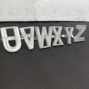 Anneau de serviette personnalisé en aluminium avec monogramme lettre U V W X Y Z, pièce unique, pour marque de table de réception de mariage - Product Image 5