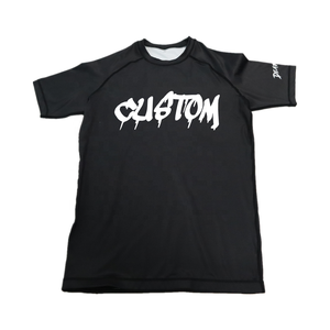Custom Men's Long Sleeve Rash Guard Black Dripping Print Quick Dry Front Logo Full Sleeve Adult Sport Shirt - Product Image 4