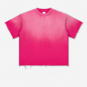 เสื้อยืดคอตตอน 100% แขนสั้นทรงโอเวอร์ไซส์ สไตล์วินเทจ หนานุ่ม สำหรับผู้ชายไซส์ใหญ่ ขายส่งแบบ OEM - Product Image 1
