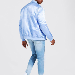 Chaqueta Bomber de Satén Personalizada con Cuello Alto Bordado, Estilo Vintage Letterman Varsity de Béisbol para Hombre - Product Image 4