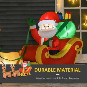 Babbo Natale Gonfiabile da 2,4 Metri su Slitta, Decorazione Natalizia da Esterno per Giardino - Product Image 6