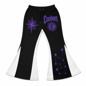 Men Flared Sweatpants Graphic Print Wide Leg <b>Drawstring</b> Streetwear Joggers Casual Fashion Custom Eco-Friendly <b>Trousers</b> - Product Image 1