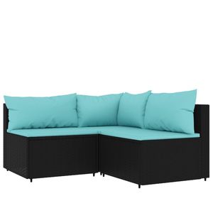 Conjunto de Muebles de Jardín Color Negro y Azul Agua para Sofás de Patio - Product Image 2
