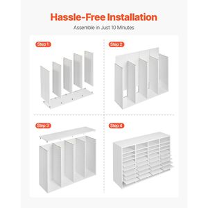 Organizzatore per Ufficio con Scaffali Regolabili, 36 Scomparti, in Legno e MDF, per Scrivania e Cassetti - Product Image 6