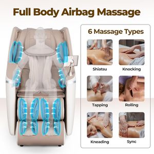 Fauteuil de massage corporel complet 4D de luxe à commande vocale par IA avec fonction musicale - Fauteuil inclinable électrique en cuir PU - Product Image 3