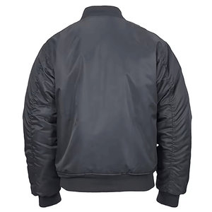 Closure Style Bomber Jacket For Men OEM Custom Logo Jacket For Men Men's Jackets Logo Front Zipper Long Sleeves Elastic Cuffs - Product Image 4