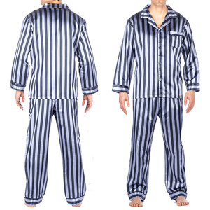 Pijama de Lujo de Seda de Dos Piezas para Hombre 2026 Personalizado de Satén Charmeuse Transpirable, Cómodo para Verano, con Pantalones Cortos y Camisón - Product Image 2