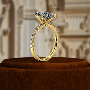 Anillo de Compromiso Marquise de 6 Puntas en Oro Sólido de 14k, Anillo de Compromiso con Diamante Cultivado en Laboratorio de 1.5CT, Anillo de Diamante Solitario con Pavé Certificado por IGI - Product Image 6