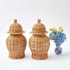 Hand woven rattan ginger jar <b>storage</b> jars for <b>kitchen</b> table accent high quality lidded <b>box</b> - Product Image 3