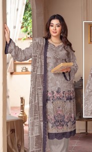 Ensemble Kurti élégant en mousseline de soie brodée, réversible, extensible, style moderne, avec dupatta |   Costume de créateur avec broderie Khatli |   Fête - Product Image 3