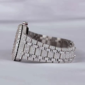 Nouvelle montre unisexe de luxe en acier inoxydable sertie de diamants en moissanite de haute qualité - Product Image 2