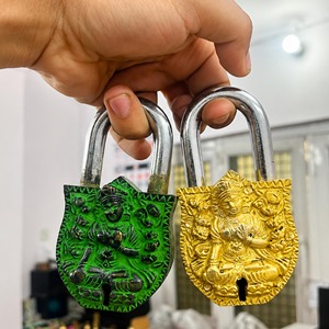 Hanuman Design <b>Padlock</b> Antique Patina <b>Padlock</b> High Selling Beautifully Ornaments Antique Handcrafted Solid Hanuman Brass <b>Padlock</b> - Product Image 2