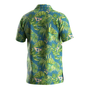 เสื้อเชิ้ตฮาวายผู้ชาย ลายพิมพ์เขตร้อน แขนสั้น ติดกระดุม ลำลอง ใส่เที่ยวทะเลช่วงฤดูร้อน - Product Image 3