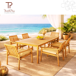 ชุดโต๊ะรับประทานอาหารแบบโมดูลาร์ THINH PHU FURNITURE รุ่น TP6123 รุ่นโมเดิร์น AVANI (7 ชิ้น) พร้อมเบาะรองนั่งหนา 5 ซม. ทำจากไม้กระถิน - Product Image 2