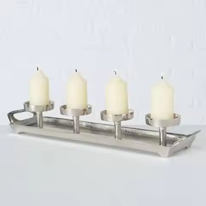 Centre de table décoratif en métal pour bougies chauffe-plat, Décoration Diwali, Support de bougie décoratif pour la maison - Product Image 1