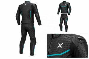 X Perforated Two-Piece Leather Motorcycle <b>Suit</b> | Black <b>Red</b> | X Logo | OEM ODM Manufacturer | Premium Design | Racing Wear - Product Image 6