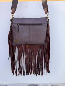 New <b>Unique</b> Designer Hand Tooled Carving Leather Fringe Tote Bag Stylish Purse Cowhide Fur Leather Bags for Women's Multi Use - Product Image 3