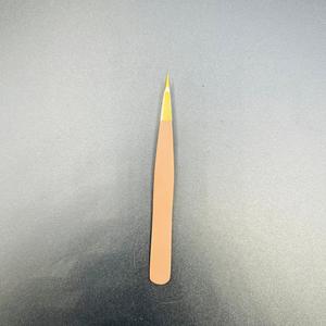 <b>Light</b> Brown <b>Pointed</b> Eyebrow Tweezers Stainless Steel Custom Logo Printing Nude <b>Pointed</b> Tip Tweezer Beauty Instrument - Product Image 1