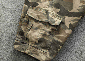 Pantalones Cortos Cargo para Hombre, 100% Algodón, Sólidos, Antiarrugas, con Efecto Desgastado, Cintura Elástica, Tejido de Punto de 300g, Resistentes, Casuales, Utilitarios, de Verano, de Secado Rápido - Product Image 3