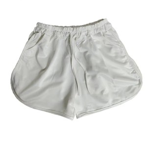 Shorts décontractés pour femmes, couleur unie, taille élastique, en polyester tricoté, respirant, coupe régulière, taille mi-haute - Product Image 2