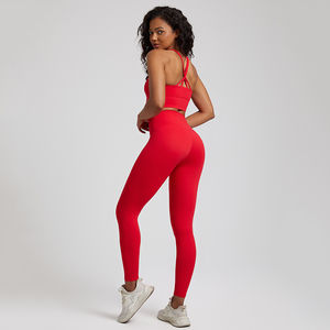 Ensembles de yoga légers pour femmes de haute qualité, extensibles, respirants, vêtements de fitness, impression de logo personnalisée, spandex/polyester uni - Product Image 3