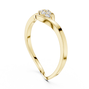 Anillos de oro macizo de 14k para mujer con diseño minimalista de hoja natural y diamantes de talla redonda, ideales para regalo, compromiso, aniversario o boda. - Product Image 4