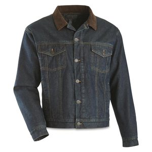 Men's Stand Collar Lined Denim Jacket Breathable Plus Size <b>Top</b> with Highest Quality Coating for Winter 2024 - Product Image 2