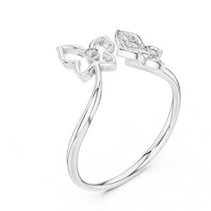 Anillo de Diamantes Cultivados en Laboratorio, Redondos, en Oro Blanco de 14K para Mujer |   Ropa de Oficina |   Diamante Cultivado Nuevo - Product Image 6