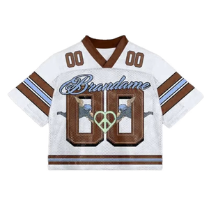Camiseta de Fútbol Americano Brandame para Mujer, Cuello en V, Malla, Manga Corta, Personalizada, Deportiva, Transpirable, para Todas las Temporadas - Product Image 2