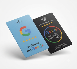 บัตรของขวัญ Google Review RFID NFC F08 Classic 1K Mini Tag สีน้ำเงินดำ ลายดาว พร้อมดีไซน์ Tap Here สำหรับรีวิวธุรกิจ - Product Image 1