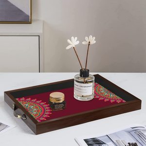 Top Selling Wooden Lacquered Serving Tray with <b>Handles</b> Eco-Friendly Deluxe Grade Elegant Decorative Design for Restaurant - Product Image 4