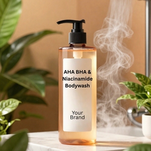 Gel Douche Éclaircissant AHA BHA Niacinamide Acide Salicylique pour une Peau Radieuse et Contrôle du Sébum – Services OEM ODM Marque Privée - Product Image 4