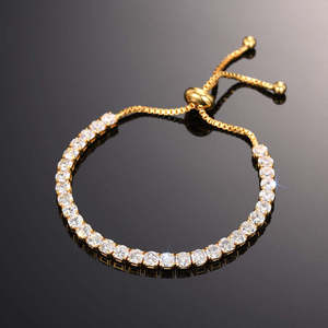 Elegant premium <b>bracelet</b> for women in gold rose gold white gold and silver with sparkling lab grown diamonds IGI certified <b>stone</b> - Product Image 3
