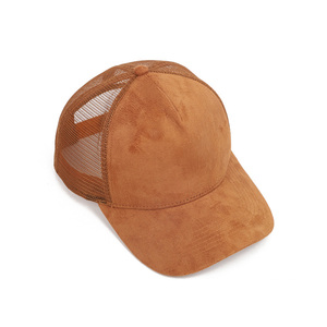 Wholesale Blank Olive 5 Panel Vegan Suede Trucker <b>Hat</b> With Custom Embroidery Logo Structured Mens Snapback Baseball Cap - Product Image 2