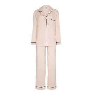 Eco Friendly Luxury Women Long Sleeve Cotton Silk OEM ODM Vietnam Manufacturer Bulk Production Service Pajamas Sleepwear Set - Product Image 1
