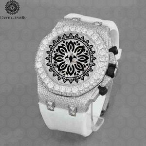 Montre de Luxe pour Homme en Acier Inoxydable avec Lunette en Cristal Arc-en-ciel, Bracelet Diamanté, Mouvement Mécanique Analogique, Étanchéité 10 ATM, 40mm - Product Image 2