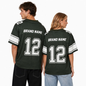 Maillot de football américain unisexe surdimensionné avec logo personnalisé, fournisseur en gros, col en V, maille polyester légère, streetwear sublimé - Product Image 4