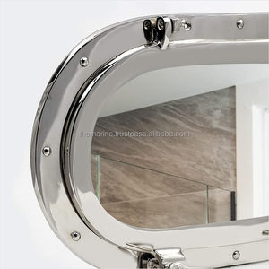 Espejo de ojo de buey de diseñador de latón macizo de calidad superior Beautifly antiguo-Decoración de pared cromada Vintage de lujo forma ovalada - Product Image 4