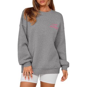 Sudadera Extra Grande de Moda Otoñal para Mujer, Sudadera Informal con Cuello Redondo, Manga Larga, Estampado Gráfico, Bordado de Toalla - Product Image 2