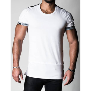 Men's <b>White</b> <b>Slim</b> <b>Fit</b> Short Sleeve T-<b>Shirt</b> With Contrast Trim O-Neck Casual Knitted Cotton Top - Product Image 1