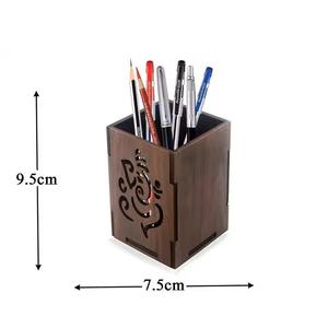 Wooden Pen Holder with <b>Digital</b> <b>Clock</b>-Modern Design Multi-functional <b>Desk</b> Organizer for Office Use Save Space Low Price - Product Image 3