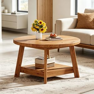 Tavolino Rustico Fatto a Mano per Soggiorno, Eleganti Tavolini da Caffè Moderni con Design Pieghevole, Stile Accento per Casa e Ufficio con Funzione di Archiviazione - Product Image 1