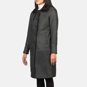 Abrigo de cuero de alta calidad para mujer con manga larga, abrigos de piel sintética para mujer, ropa de invierno, abrigo de cuero de alta calidad en venta - Product Image 3