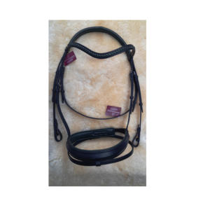 Brida de caballo de cuero ecuestre de excelente calidad, tocado acolchado suave, banda para la nariz con banda para cejas de cristal ostentoso, productos para montar a caballo - Product Image 1