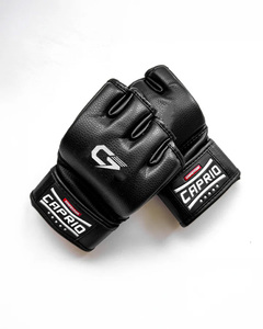 Gants de boxe et MMA personnalisés OEM à marque privée, à doigts ouverts, antidérapants, avec sangle de poignet réglable, en cuir PU respirant pour l'entraînement et le combat - Product Image 1